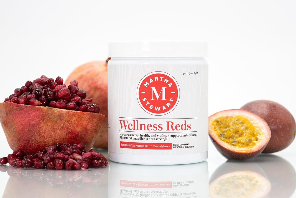 Martha Stewart Wellness Reds - Eine Mischung aus Antioxidant-Rich Superfoods mit Rüben Wurzelpulver für Gesundheit - Energy Powder Drink Mix | Fruchtprotein Pulver | Antioxidantien Supplement [Pomegranat]