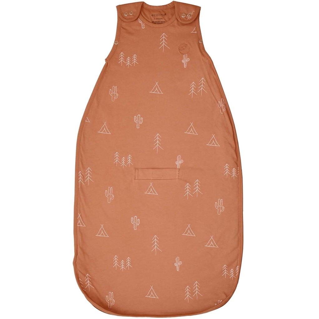 Ecolino Organic Cotton Baby Sleep Sack - 2-Way Zipper Baby Tragbare Decke - Kleinkind Schlafsack - 2 Monate - 2 Jahre - Wüste