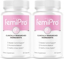 (2 Pack) Pilules de contrôle de la vésicule FemiPro - Capsules FemiPro originales, Supplément de support de contrôle de la vésicule Femi Pro, Pilules Probitic de contrôle de la vésicule FemiPro pour les examens généraux de la santé et du bien-être, 60 Capsules 2 mois