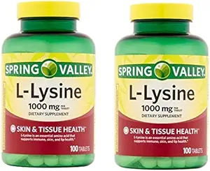 Spring Valley - L-Lysine 1000 mg, 100 Tabletten (Pack von 2)