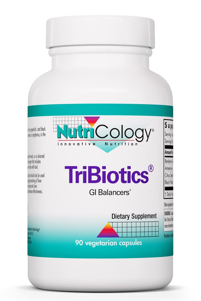 Nutrizione Tribiotici - GI Balancers, Gut Health, Berberine Sulfate, Citrus Seed Extract, Black Walnut Hulls, Capsule Vegetariani - 90 Conte