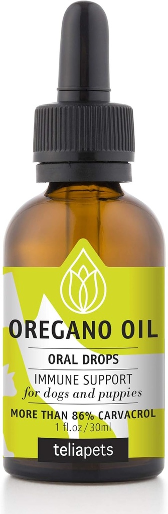 Vetercure Oregano Oil Oral Drops for Pets- Natural Immune Support for Dogs & Puppies- Pet Supplement - Deep Cleansing Action for Perfect Dog Coat, Skin & Overall Health-1 fl.oz
