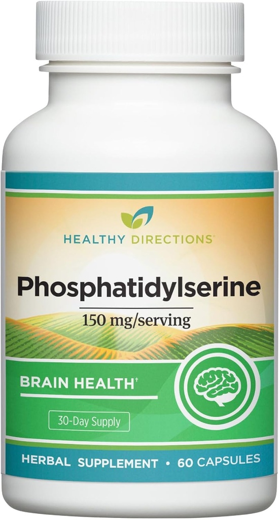 Healthy Directions Phosphatidylserine Supplement—150 mg/Serving, 60 Vegan Kapseln für kognitive Gesundheit, Gehirnfunktion und gesundes Gedächtnis (30-Day Supply)