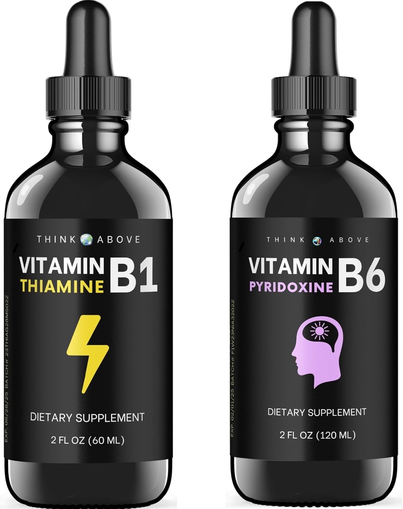 Vitamin B6 und Vitamin B1 Bundle - 2 oz Jeder - Flüssigkeitstropfen