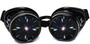 Gants de diffraction rembourrés noir GloFX, verres teintés, édition limitée – Raves, accessoires du festival EDM, shows de lumière, club, port de concert - 3D Rainbow Prism Kaléidoscope fractal