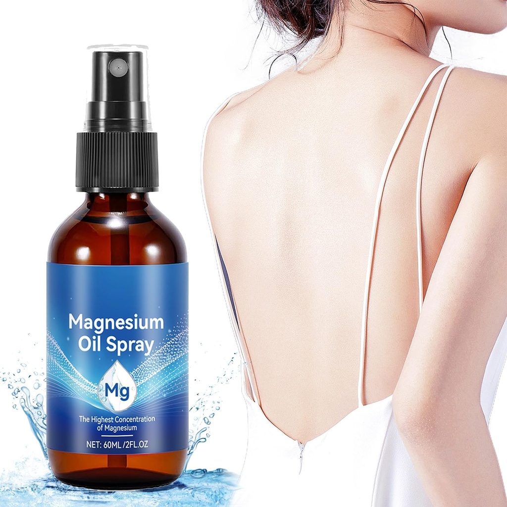 Spruzzo di olio di magnesio puro, spray di magnesio, nessun minerale di vassoio malsano - 100% puro spray naturale di magnesio organico, Joint Health & Sleep Support, assorbimento rapido - Facile da usare