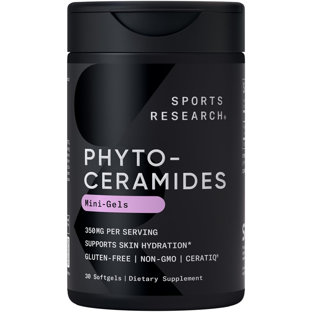 Phytoceramide 350mg pro Softgel - Pflanzen abgeleitete Ceramide für gesünde Haut und Hydration - Nicht GMO mit keinen Füllstoffen oder synthetischen Vitaminen - 30 flüssige Weichgele