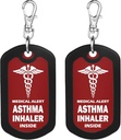 mnmoom 2pcs Asthma Inhalator innen Tag-Rot medizinischer Alarm Reißverschluss Pull Bag Tag
