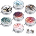 7PCS runde Pille Box Case, ULENDIS 3 Compartment Portable Cute Travel Pill Case Medicine Tablet Vitamin Holder Organizer, Dekorative Malerei Medikamente Aufbewahrungsbehälter für Geldbeutel Pocket Travel Geschenk
