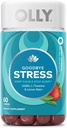 OLLY Au revoir Stress Gummy, GABA, L-Theanine, Lemon Baume, Supplément anti-stress, Berry - 60 Comte