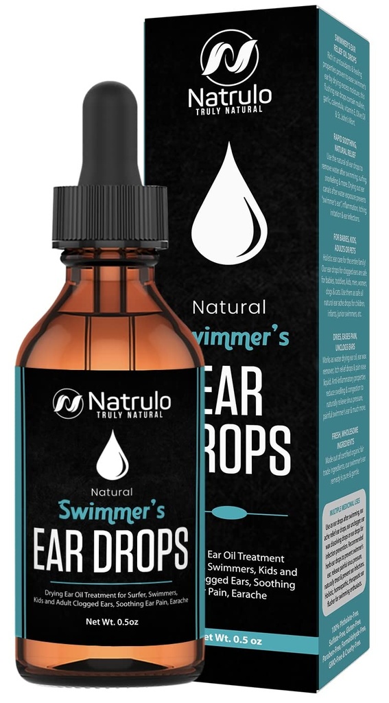 Gouttes d'oreille naturelles pour les nageurs d'oreilles, soulagement de l'allergie, démangeaisons – Gouttes d'oreilles pour les nageurs d'oreilles serrées, oreilles démangeantes, douleurs d'oreille apaisantes, douleurs d'oreille – traitement de l'huile d'oreille sèche pour surfeur, natation, enfants, adultes