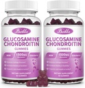 2 Pack Glucosamin Chondroitin Gummis Extra Strength w/MSM,Elderberry,Hyaluronsäure-Chewable Joint Support Supplement für Frauen,Men,Erwachsene-Antioxidante Unterstützung für Joint Comfort & Mobility