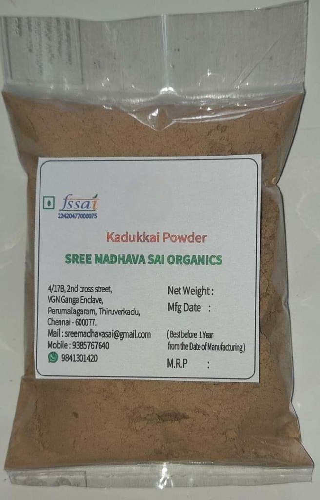Kadukkai, Haritaki poudre pour manger, boire, constipationChurna, perte de poids (100Gm) Cercles foncés croissance des cheveux à base de plantes, visage et peau.