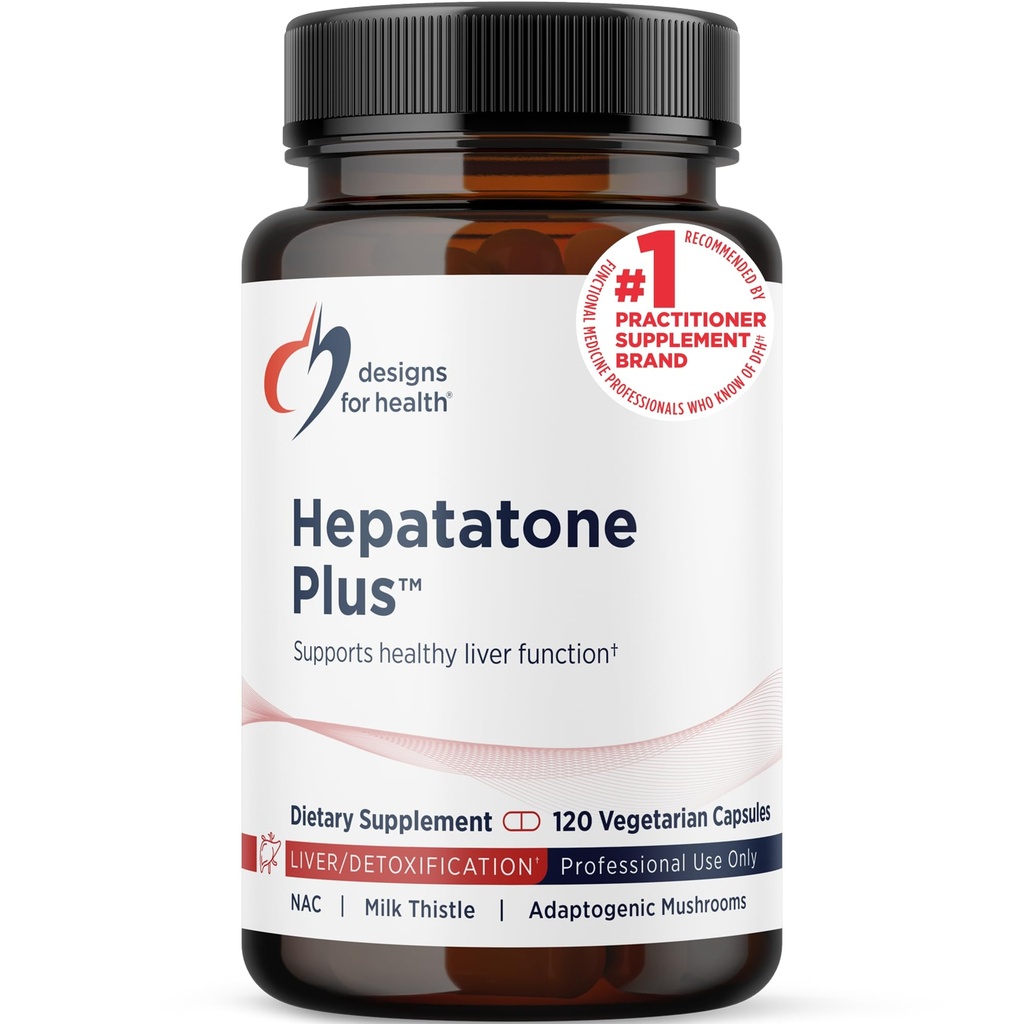 Designs für Health Liver Support Kapseln - Hepatatone Plus mit Mariendistel, NAC, Schisandra - Pilzextrakte zur Reinigung + Immununterstützung - Leberentgiftungsergänzung für Männer + Frauen (120 Kapseln)