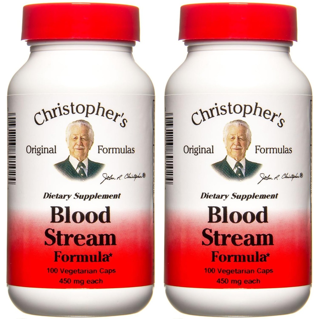 Christopher's Original Formulas Blood Stream Formula - Blutzirkulationsergänzungsmittel - unterstützt Erzgang Elastizität, Clean & Pure Bloodstream - Paket von 2
