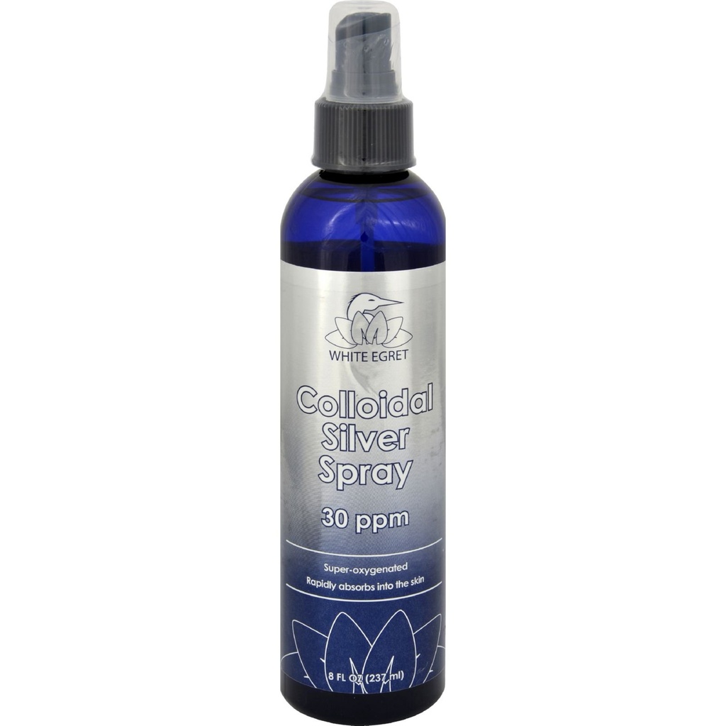 White Egret Skin Care Kolloidal Silber Spray, 8 Unze