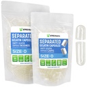 XPRS Nutra Gelatin Formato 0 Capsule Separati - 500 Contare Capsule Vuoti Separati in Borse - Dimensione 0 Pillole Gelatino - Capsetti Gel Vuoti per Integrazione fai da te