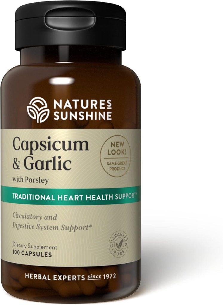 La Sunshine Capsicum & Garlic w/Parsley, 100 capsule | aiuta a sostenere la digestione, l'immunità, la circolazione e la salute ghiandolare