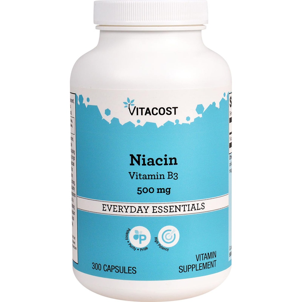 Vitacost Niacin (Vitamin B-3) - 500 mg - 300 Kapseln