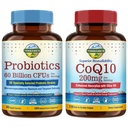 Terranics Probiotiques & CoQ10 Bundle, Heart & Digestion Health, 60 milliards de probiotiques, Coenzyme bioactive Q10 200mg, Extra Virgin Olive Oil, Bundle & Save