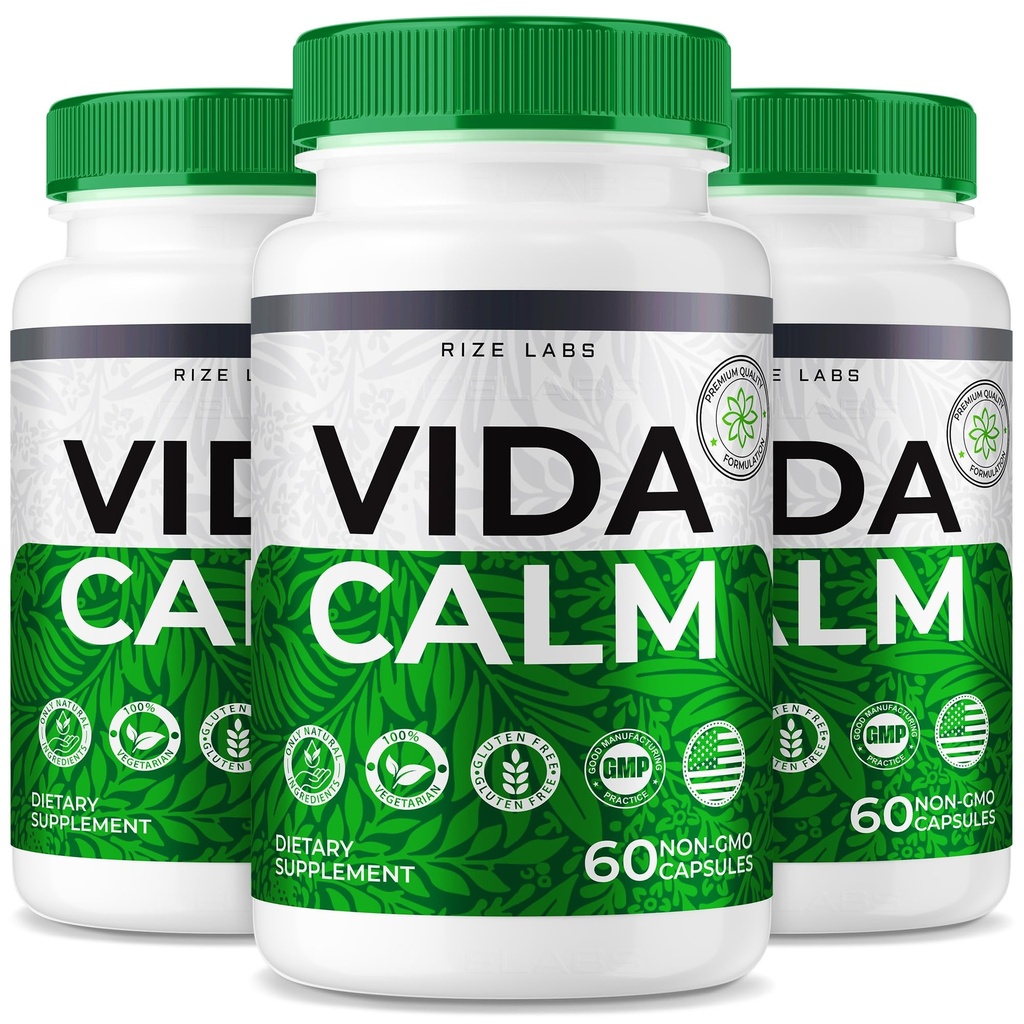rize labs - Vida Calm Advanced Formula Capsules, Fornisce massima resistenza, per Stress, Calma, Rilassamento, Supplemento (180 Capsules)