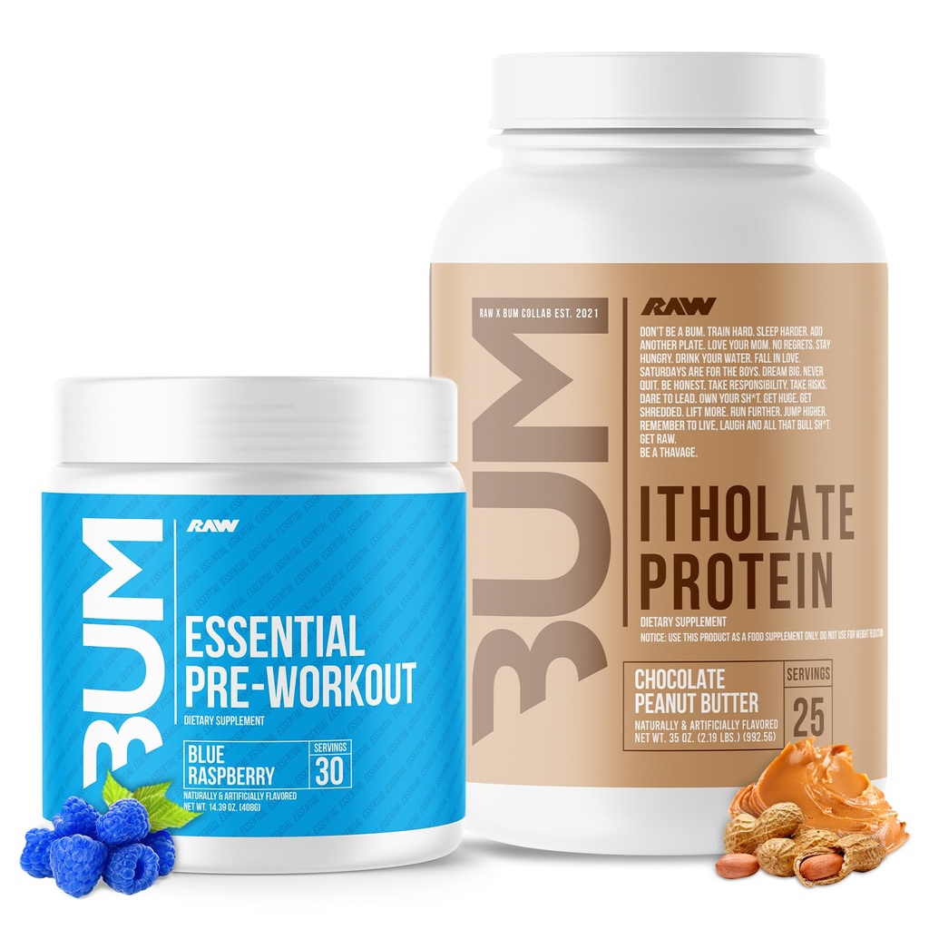 RAW Whey Isolate Protéine Poudre et groupe de pré-travail essentiel