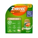Zyrtec 24 Hour Allergy Relief Liquid Gels, Antihistamin Kapseln mit Cetirizine HCl Allergie Medizin für All-Day Relief von Runny Nose, Sneezing, Itchy Eyes & More, 12 Count