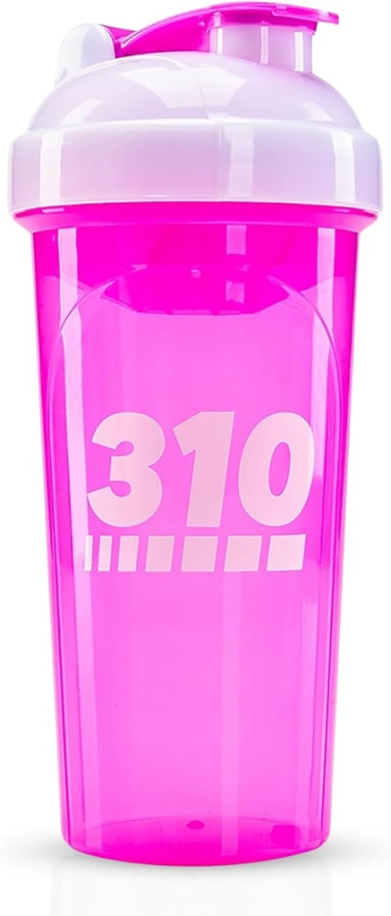 310 Nutrition Protein Shaker Bottiglia - Durable Blender Flacone Shaker per Sostituzione Meal Protein Powders, Lemonade Mix, E Pre Workout - BPA-Free & Lavastoviglie Safe Mixer Cup - Pink