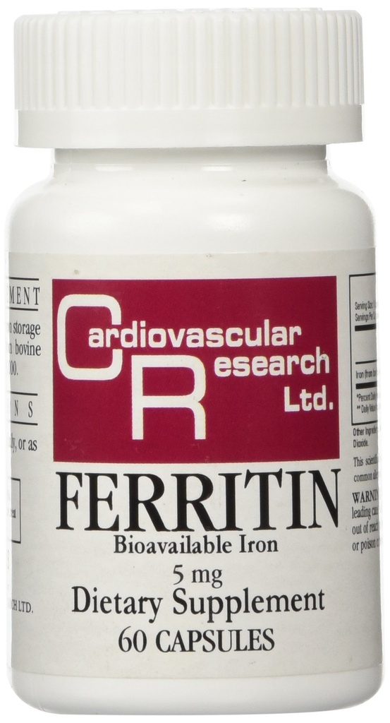 Cardiovascular Research Ferritin Maximum Absorption Eisen Ergänzung 1-Pack, 01-Cream,60 Kapseln
