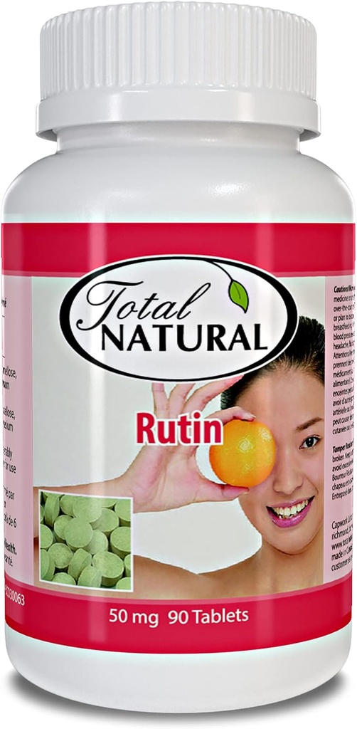 Rutin 50mg 90 Tablets [1 Bottle], Help Absorb and Utilize Vitamin C, Improved Vascular Health, Vision Care
