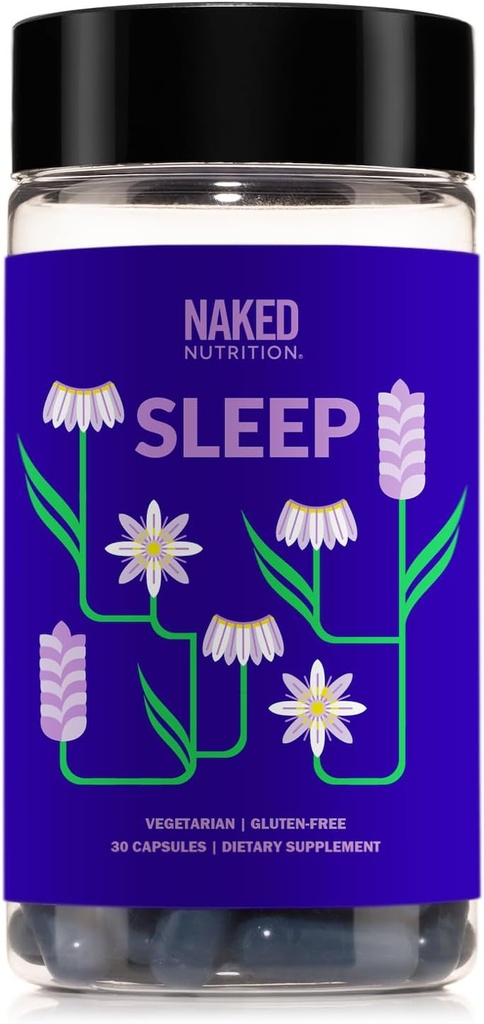 Dormire Nudo - GABA L Theanine Natural Sleep Aid - Limone Balm, Lavanda e Melatonina per una migliore rilassamento e qualità del sonno - senza glutine e vegetariano - 30 capsule