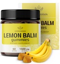HERBAMAMA Lemon Balm Calming Gummies - 1500mg Lemon Balm Leaf per il relax - Vegan Non OGM Melissa Officinalis Supplement - 60 Pectin-Based Banana-Flavored Chews