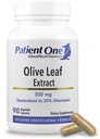 Patient One Olive Blatt Extrakt 500 mg | Ergänzung zur Immun- und Herzgesundheit* Standardisiert auf 20% Oleuropein | 90 Kapseln