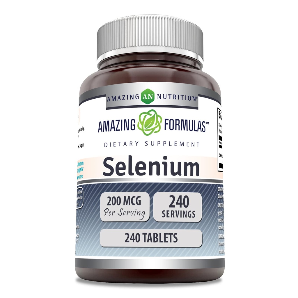 Erstaunliche Formeln Selen 200 Mcg | Tablets Supplement | Nicht-GVO | Glutenfrei | Made in USA (1 Packung | 240 Count)