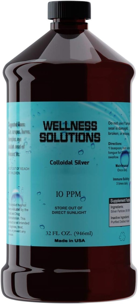 Argent colloïdal - Solutions de bien-être - Vegan - Sans gluten 32 fl. oz