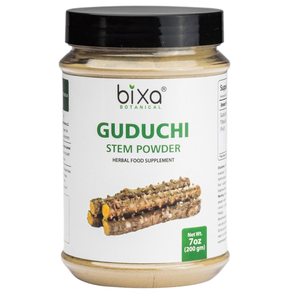 Bixa BOTANICAL Guduchi Powder.com Giloy.com Tinospora Cordifolia.com 200 grammes / 7 OZ.com Supplément à base de plantes ayurvédiques pour le soutien immunitaire.