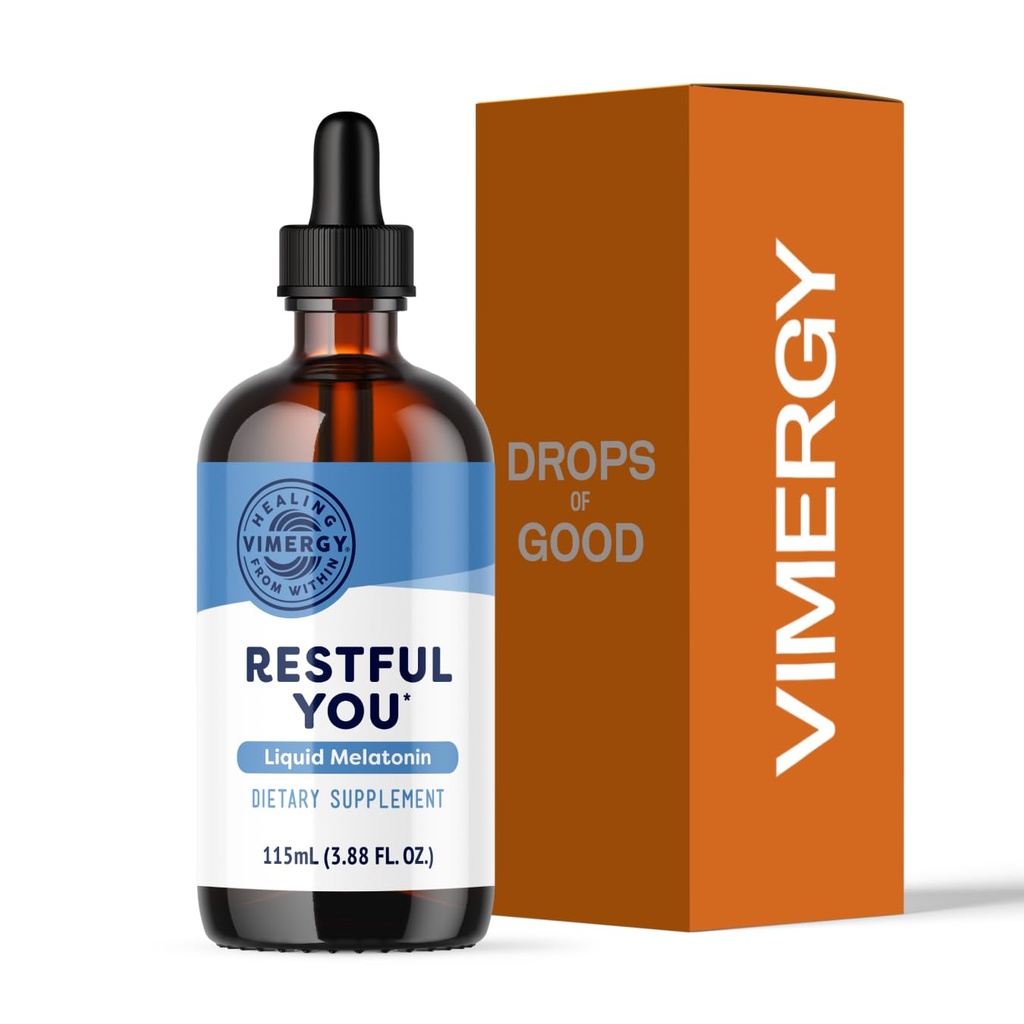 Vimergy Melatonin 5 mg – Natural Sleep Aid – Sleep Supplement – Hilft Ihnen, schneller zu schlafen und länger zu bleiben - Non-GMO, Gluten-Free, Kosher, Soy-Free, Vegan, Paleo (115 mL)