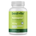 BESTVITE Pycnogenol 50mg (60 Kapseln) - French Maritime Pine Bark Extract - No Stearates - Gluten Free - Non GMO