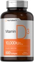 Horbäach Vitamin D3 10000 IU | 500 Softgels | Non-GMO, Glutenfreie Ergänzung | Wert Größe | 250mcg | Hohe Potenz Formel