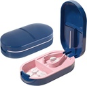 Kompakte Pillenschneider für Präzise Slicing, Pillenschneider, Tragbare Pille Splitter für kleine Tabletten, Vitamine und täglichen Gebrauch (blau)
