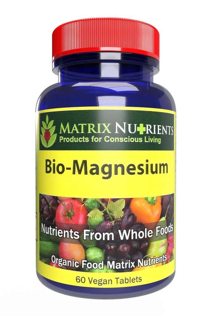 BIO-Magnesium - Premium-Magnesium-Ergänzung für: Energie, Blutdruck, Muskelfunktion, Schlaf, Nervenfunktion, Blutspiegel und mehr! - Vegan Tabletten (60ct)