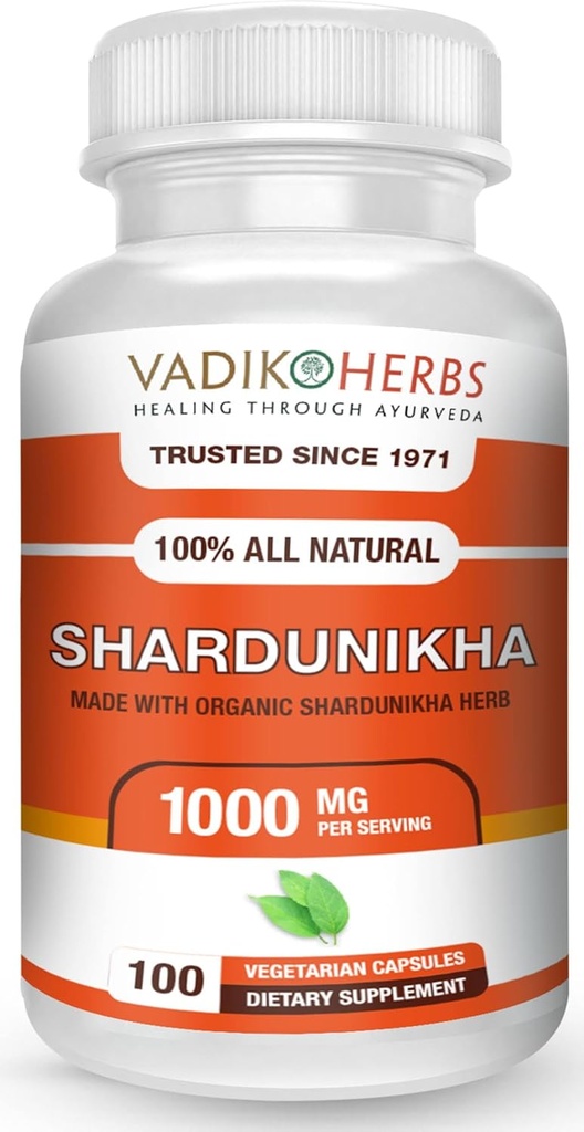 Vadik Herbs Certified Organic Shardunika (Gymnema sylvestre, Gurmar) Pulver (100 vegicaps) | Premium Safety-Tested Quality | Trusted seit 1971