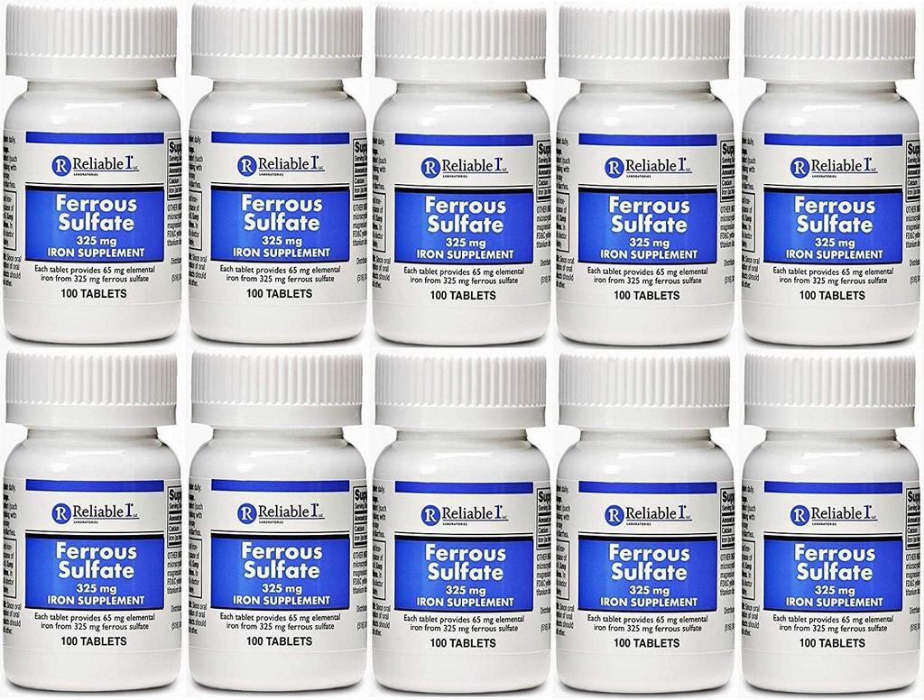 Eisensulfat Eisen 325 mg Generic für Feosol 100 Tabletten PACK von 10