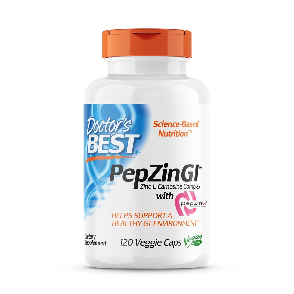Jarrow Formeln 250mg Lactoferrin 60 Kapseln & Doctor's Best PepZin GI Zink-L-Carnosin Komplex 120 Veggie Caps Verdauungsunterstützung