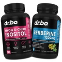 Myo-Inositol & D-Chiro Inositol & Berberin Supplement Kapseln - Unterstützung des Hormonhaushalts, regelmäßiger Menstruationszyklus, Frauengesundheit - 1200 mg Berberinpillen für einen gesunden Stoffwechsel