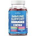 NUOVO AGE 8 in 1 Integratore di Booster di supporto immunitario con Elderberry, Vitamina C e Zinc 50mg, Vitamina D 5000 IU, Quercetin & Bromelain (8 in 1 Gummies (Pack of 1))