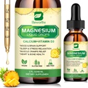 Magnesio Glycinate Complex, Magnesio Goccia Liquida con Citrato di Magnesio, Calcio, Potassio, Vitamina D3, Zinco - Magnesio Tauro Supplemento per Bone, Energia, Supporto Muscolare