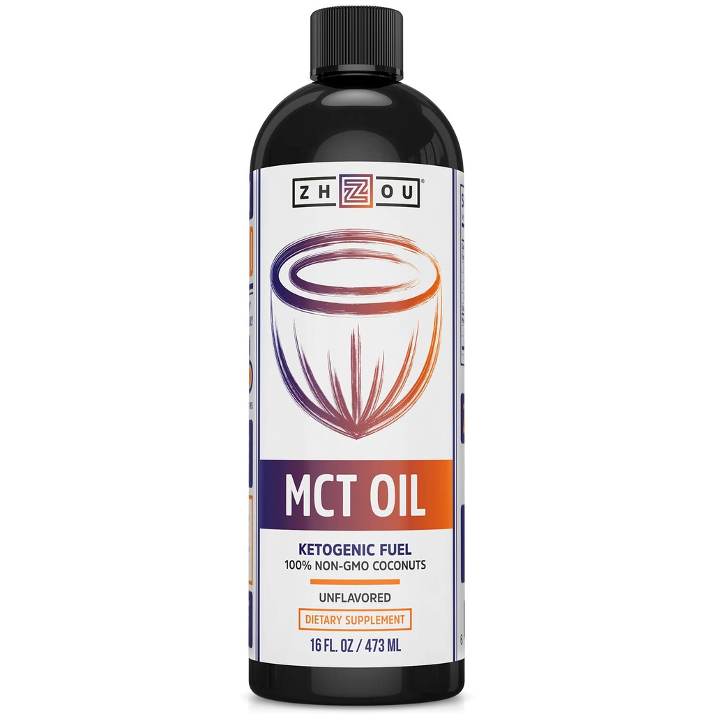 ZHOU MCT olio: 52862: olio, non aromatizzato (Btl-Plastic) 16oz