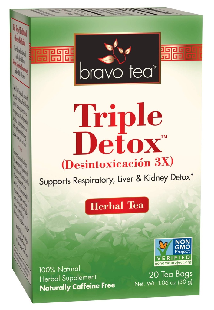 Bravo Tee Triple Detox Kräutertee Koffein kostenlos, 20 Teebeutel