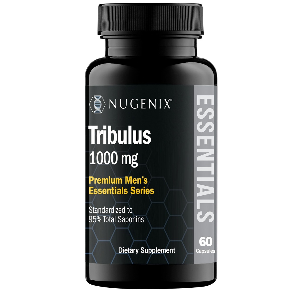 Nugenix Essentials Tribulus Terrestris für Männer Extrakt - 95% Gesamt Saponine, 1000mg Hohe Potenz, Extrastärke, 60 Zähler